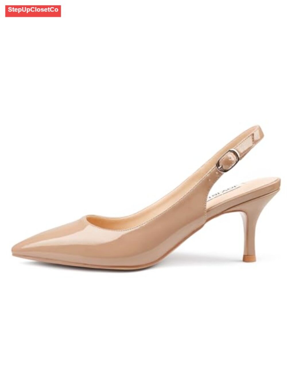 Kitten Heels Slingback Pumps for Women Closed Pointed Toe Dress Shoes 2.5 Inch